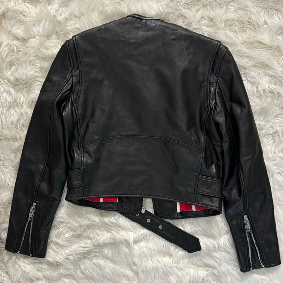 Balenciaga authentic leather scarf moto biker jacket